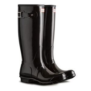 Hunter | Black Original Gloss Tall Rain Boots | 7M
